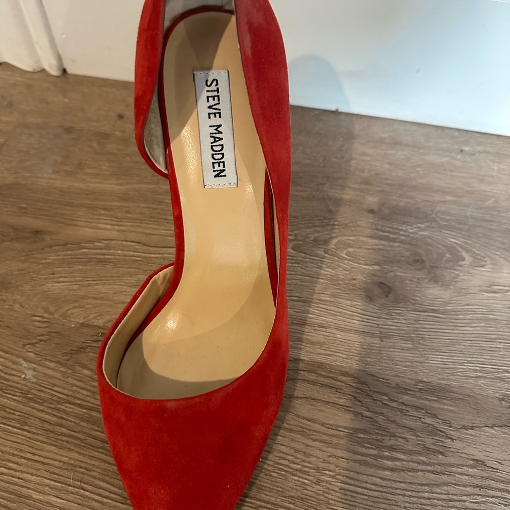 Steve Madden Red Suede Stiletto Heels